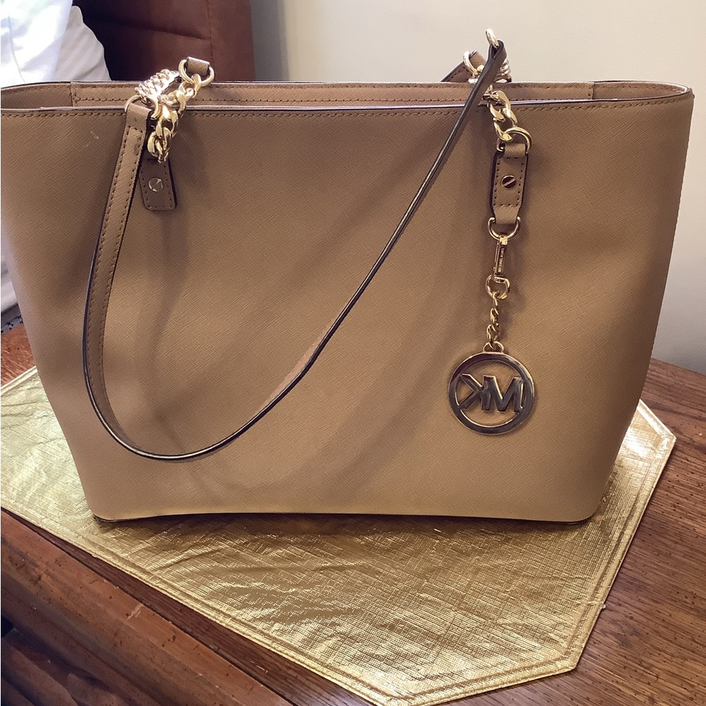 Michael Kors Tan Leather Tote Bag